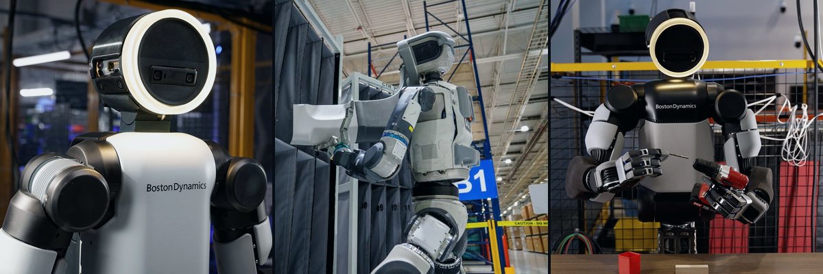 Boston Dynamics Atlas robot in a warehouse